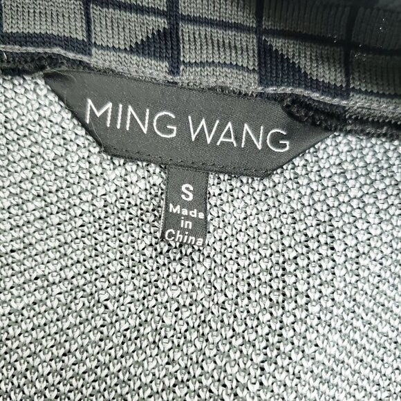 Ming Wang Top Button Cardigan Women's Size S Black Gray Triangle - Picture 8 of 10